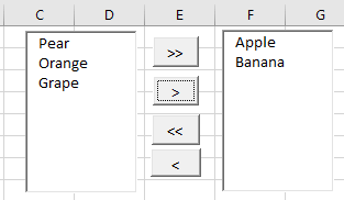两个项目已移至右侧列表框的截图