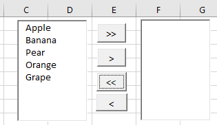 所有项目一次性从一个列表框移动到另一个列表框的截图