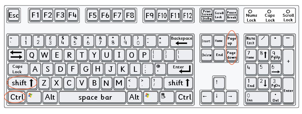 使用快捷键在工作表之间切换