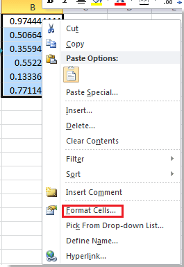 从右键菜单中点击“设置单元格格式”