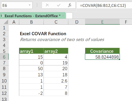 covar 函数 2