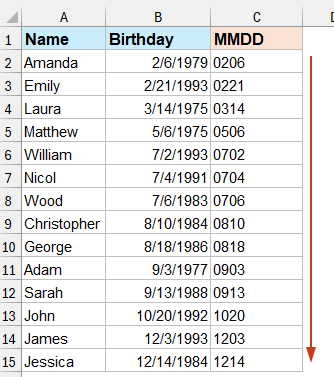 日期仅按月和日排序