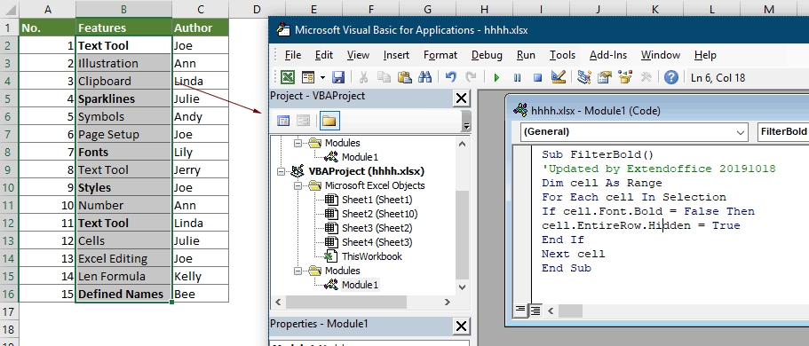 代码已粘贴到VBA窗口中