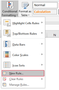  单击“开始”>“条件格式”>“新建规则” 