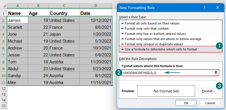  在对话框中指定选项 