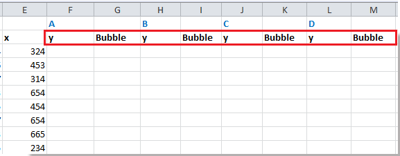 在类别名称下方填充单元格的截图