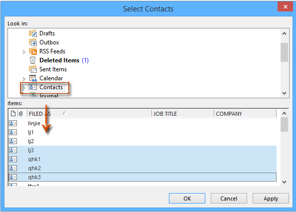 选择联系人对话框