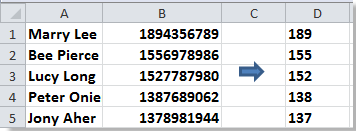 使用公式从电话号码中分离区号