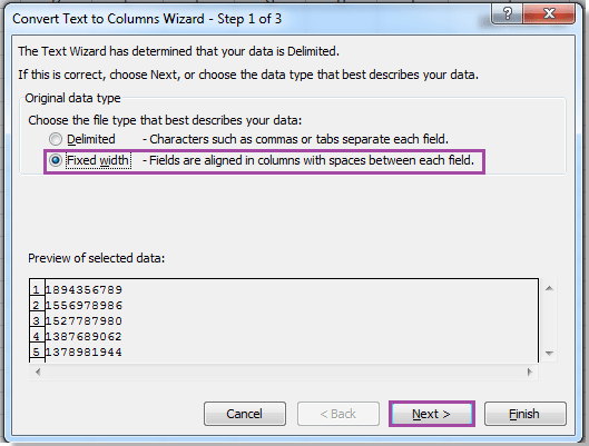 文本分列功能向导 1