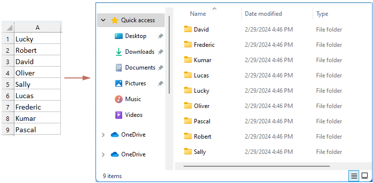 根据 Excel 中的数据列表批量创建多个文件夹和子文件夹