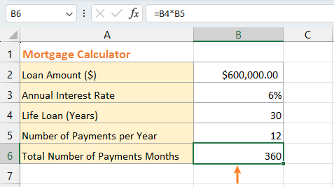 显示 Excel 中已计算出的总还款期数结果的截图