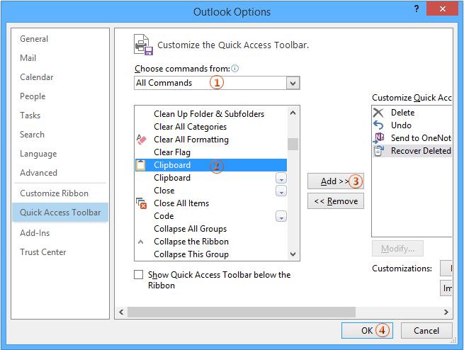 Outlook 选项对话框