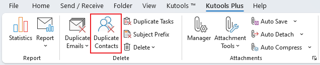 通过kutools for outlook删除或合并重复联系人