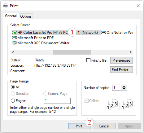 打印对话框截图