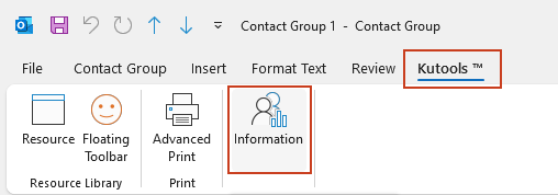 使用 Kutools 方法 6 在 Outlook 中统计通讯组成员步骤的屏幕截图
