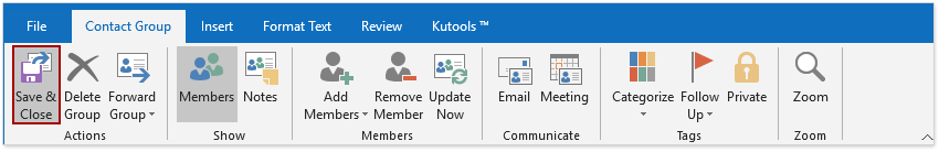 关于在 Outlook 中向联系人组添加成员步骤的截图 4