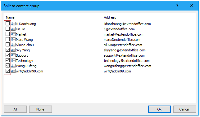 关于在 Outlook 中拆分联系人组步骤的截图 2