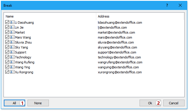 关于在 Outlook 中将成员移出联系人组步骤的截图 2