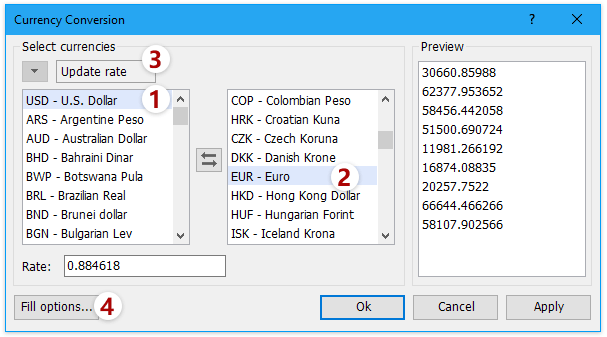 货币转换对话框的截图