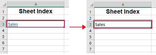 展示超链接已删除但链接文本仍可见的 Excel 截图