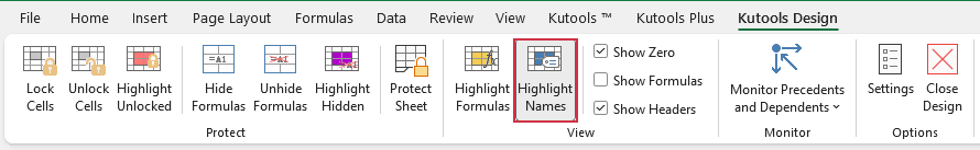 转到并单击“高亮名称”功能