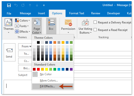 在 Outlook 中添加水印的截图 2