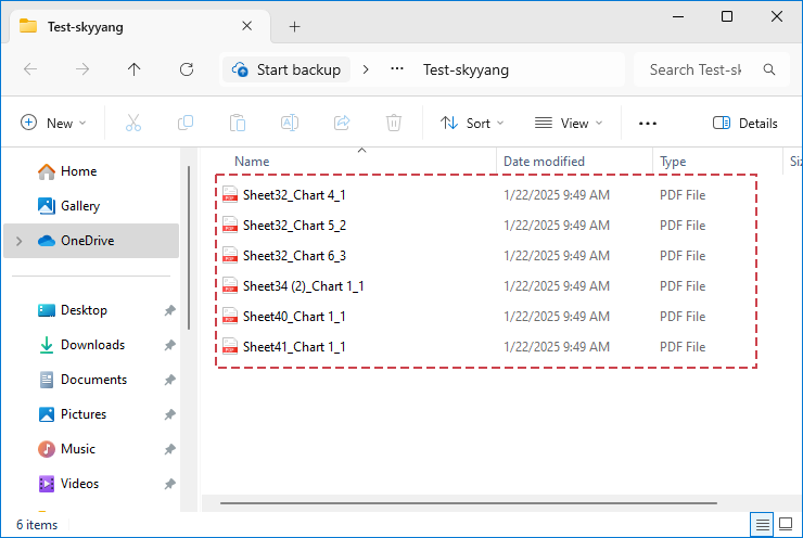 每个图表均由 kutools 保存为单独的 PDF 文件
