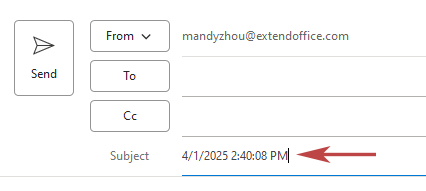 主题行中显示当前日期的截图