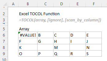 展示 TOCOL 函数的用法