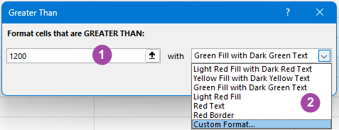 在对话框中指定突出显示类型