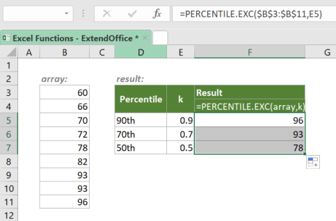 百分位数函数 2