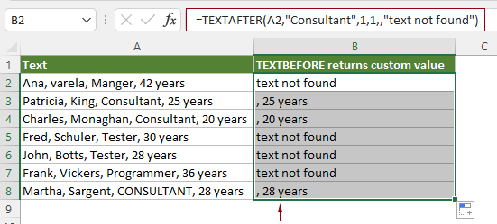 展示 TEXTAFTER 函数的用法