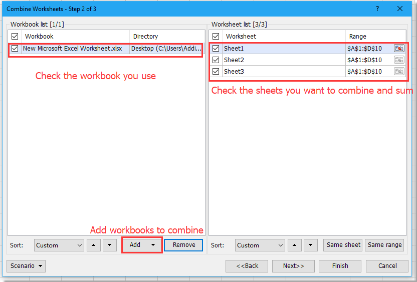 添加工作簿并选择工作表