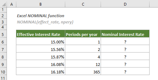 展示 NOMINAL 函数的用法