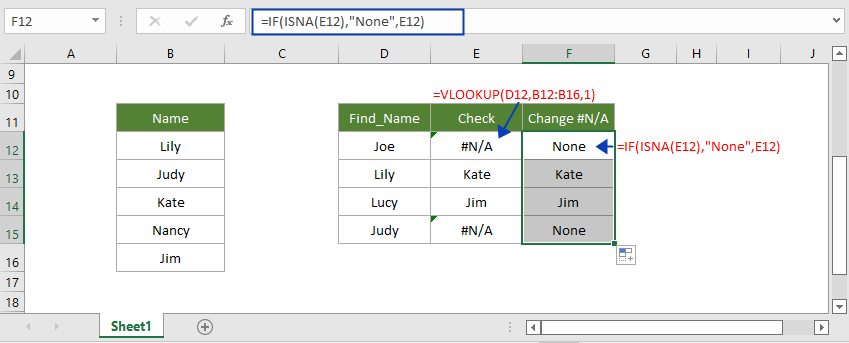 演示 ISNA 函数的用法