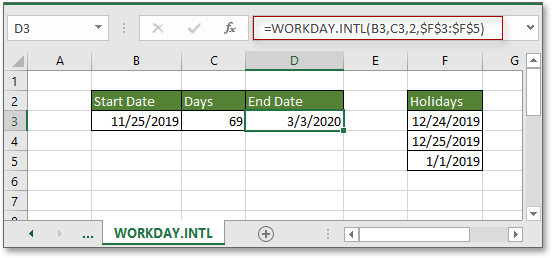 向日期添加工作日 7
