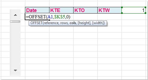 一张使用 OFFSET 函数的截图