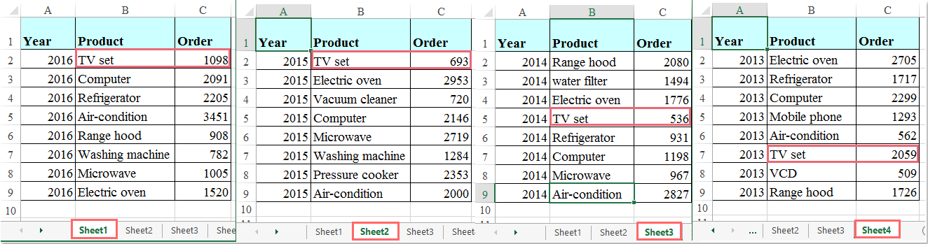如何在 Excel 中跨多个工作表执行 VLOOKUP 并汇总结果？